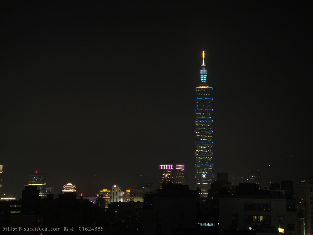 台北 夜景 旅遊 景觀 景象 天空 夜色 燈火 燈光 101大樓 旅游摄影 摄影图库