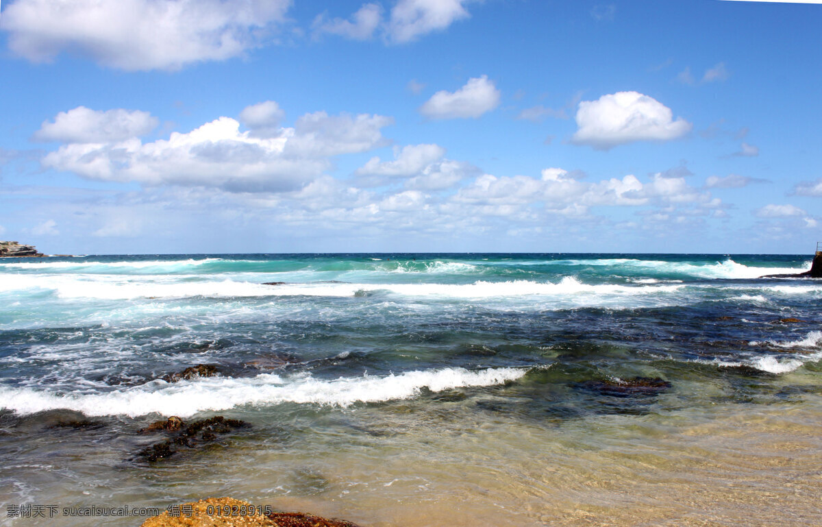 澳大利亚 白云 大海 国外旅游 海浪 海滩 海滩风光 礁石 滩 风光图片 蓝天 旅游摄影 psd源文件