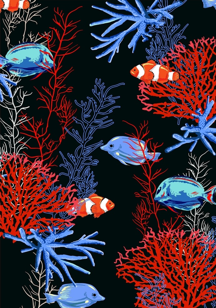 海底植物 海底世界 珊瑚 海草 鱼 比目鱼 生物世界 海洋生物