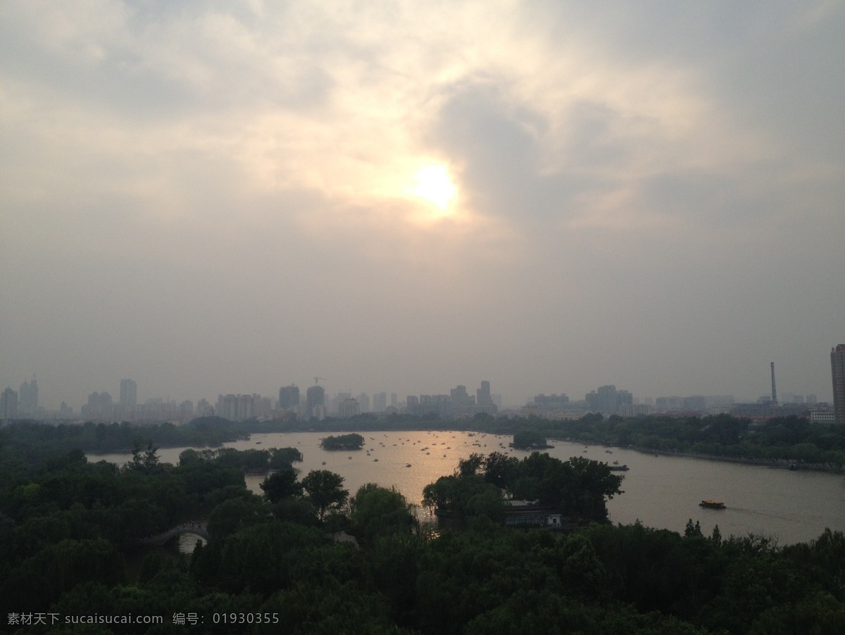 济南的夕阳 大明湖 济南 超然楼 天空 夕阳 云 旅游 树 城市 风景人文摄影 人文景观 旅游摄影