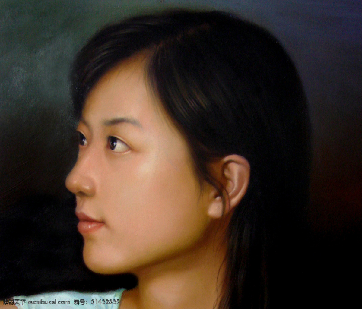 少女 头像 美术 油画 人物画 女人 女孩 姑娘 肖像 油画艺术 油画作品45 绘画书法 文化艺术