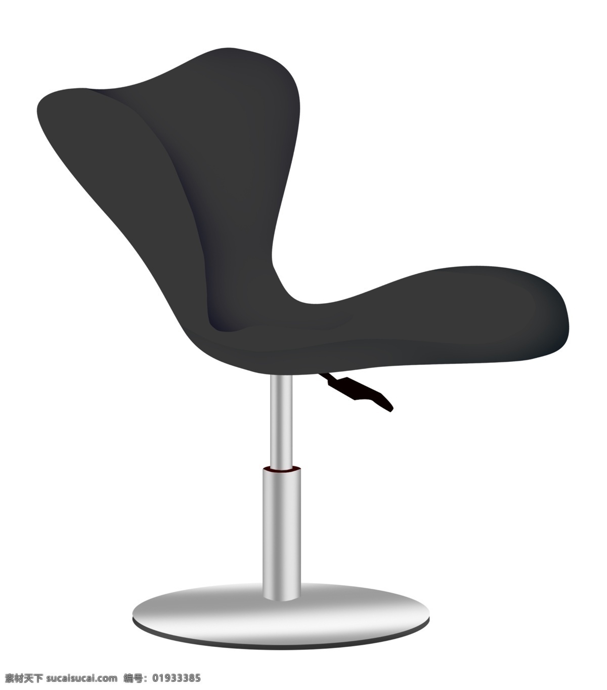 黑色 升降 椅子 插画 黑色的椅子 卡通插画 椅子插画 座椅插画 木质座椅 实木座椅 不锈钢底座