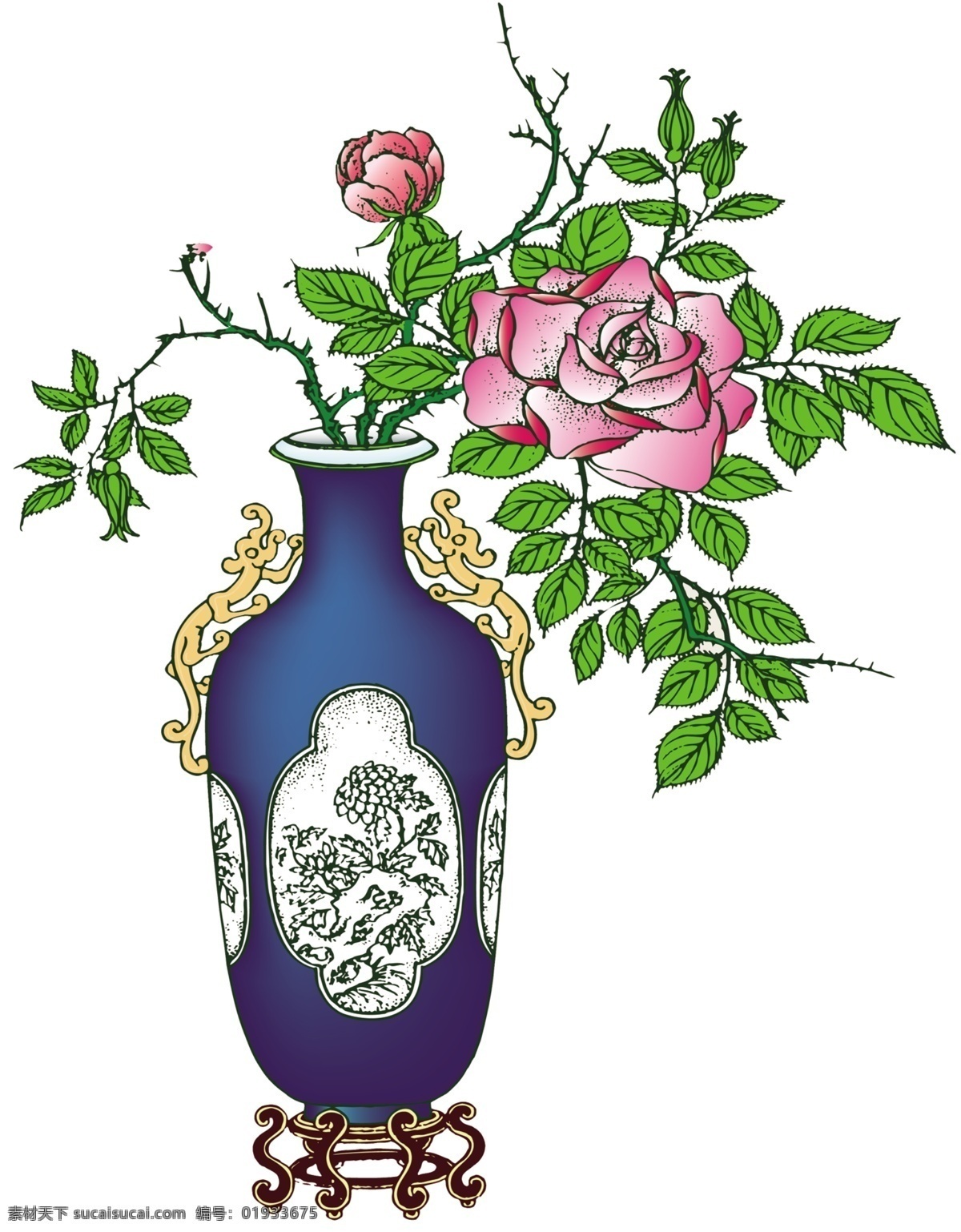 瓶花psd 瓶花 花瓶 古典艺术 花朵 插花 源文件 psd格式 分层 源文件库