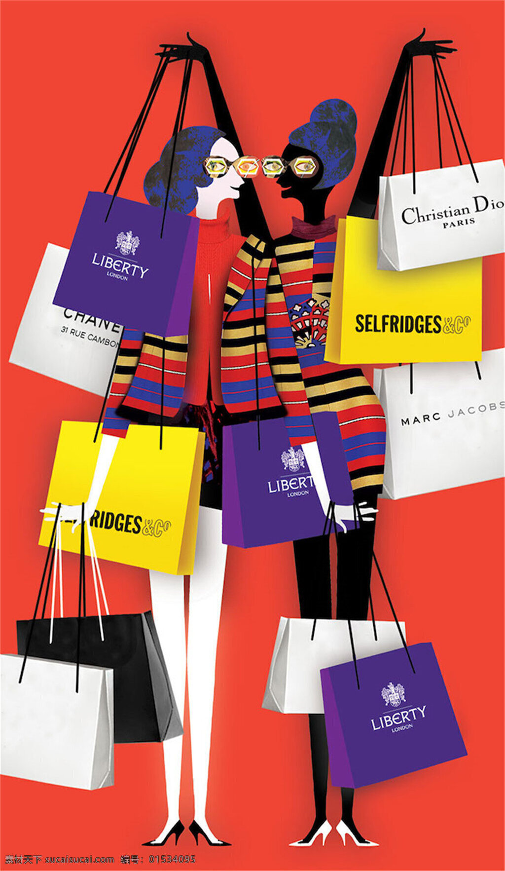 时尚 购物袋 设计图 手提包 包包 手提购物袋 紫色 服装购物袋