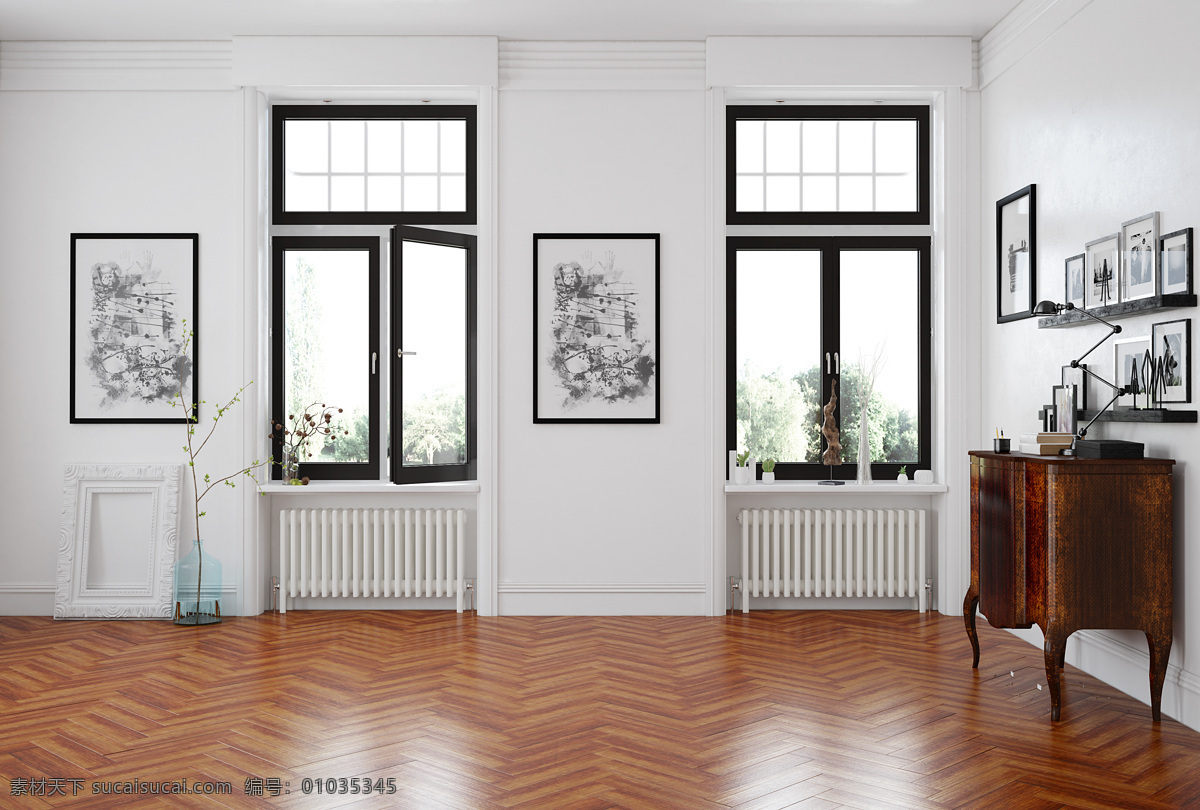 室内背景 美式家居 空背景 家具合成素材 挂画 复古 地板 柜子 空房间 窗户 美工图片处理 家具合成 室内静物