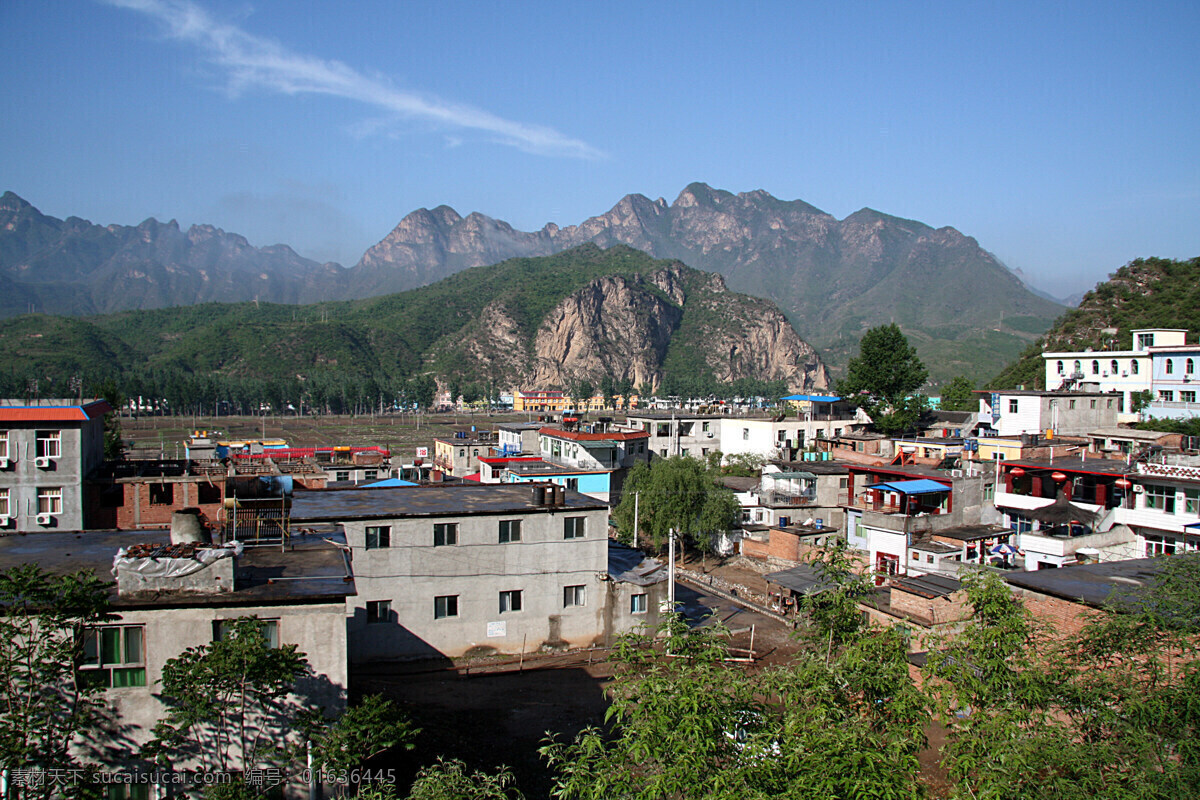 野三坡 山下村庄 自然景观 自然风景 摄影图库