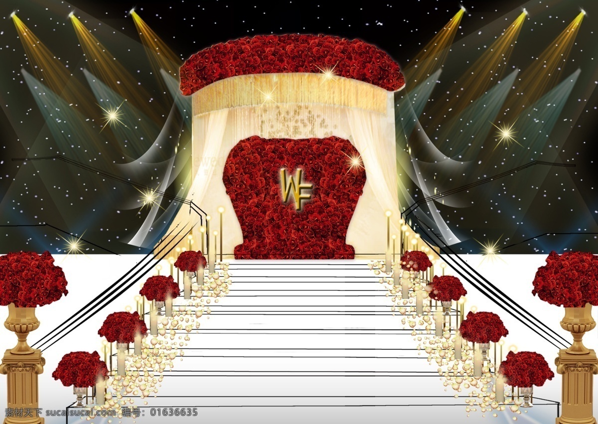 红 金 婚礼 楼梯 展示区 红金婚礼 楼梯展示区 婚礼效果图 婚礼设计 主题婚礼