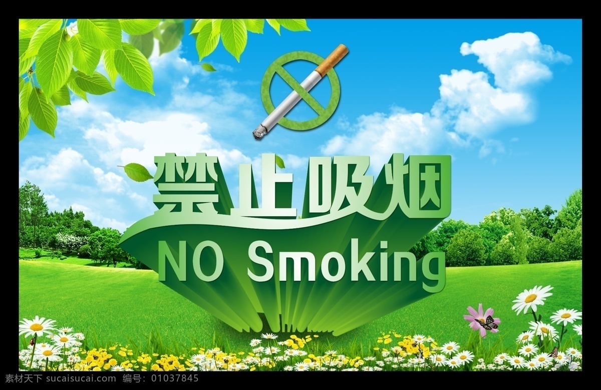 禁止吸烟 绿色 草地 健康