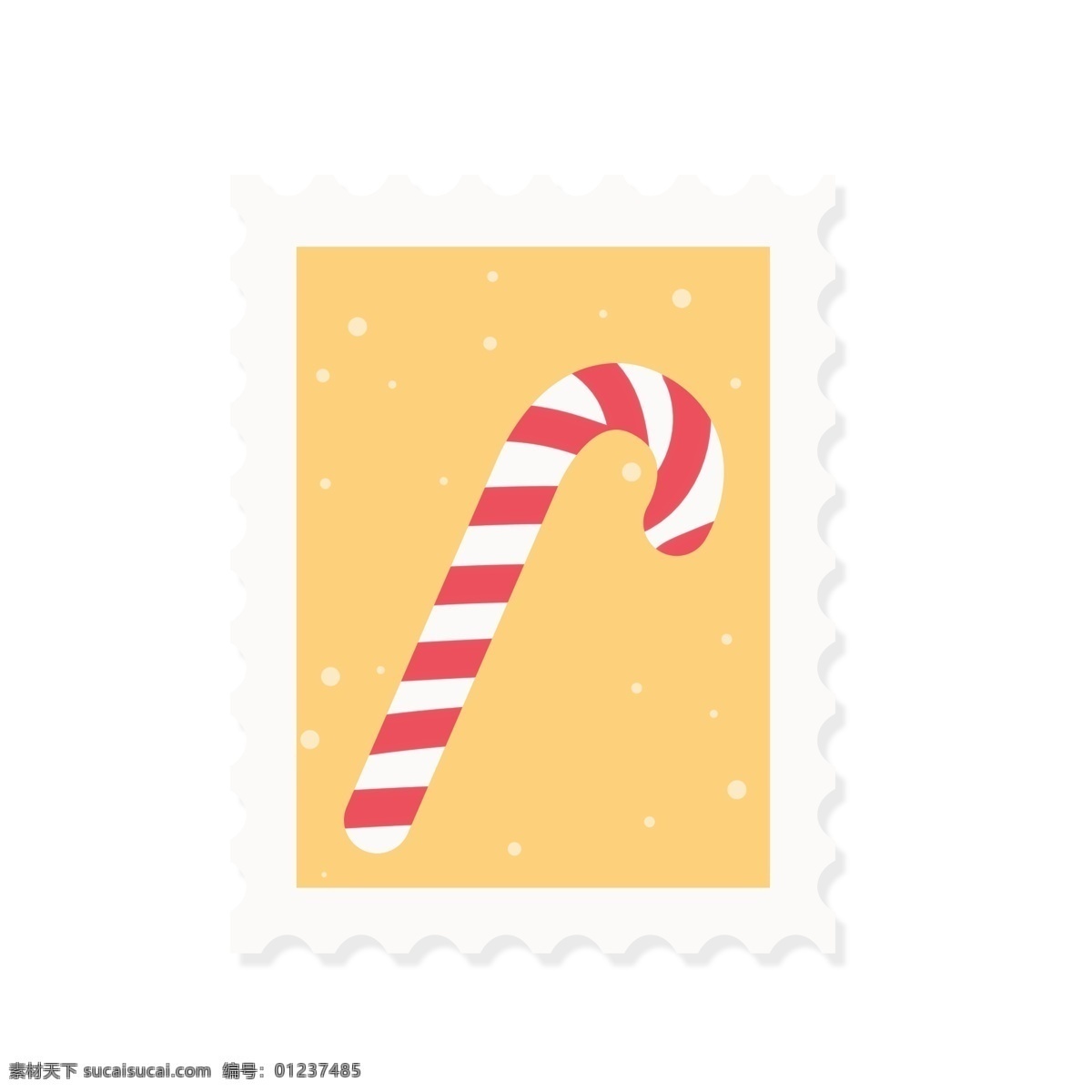 卡通 圣诞 邮票 可爱 棒棒糖 拐棍 元素 圣诞节 贴纸 扁平 手账