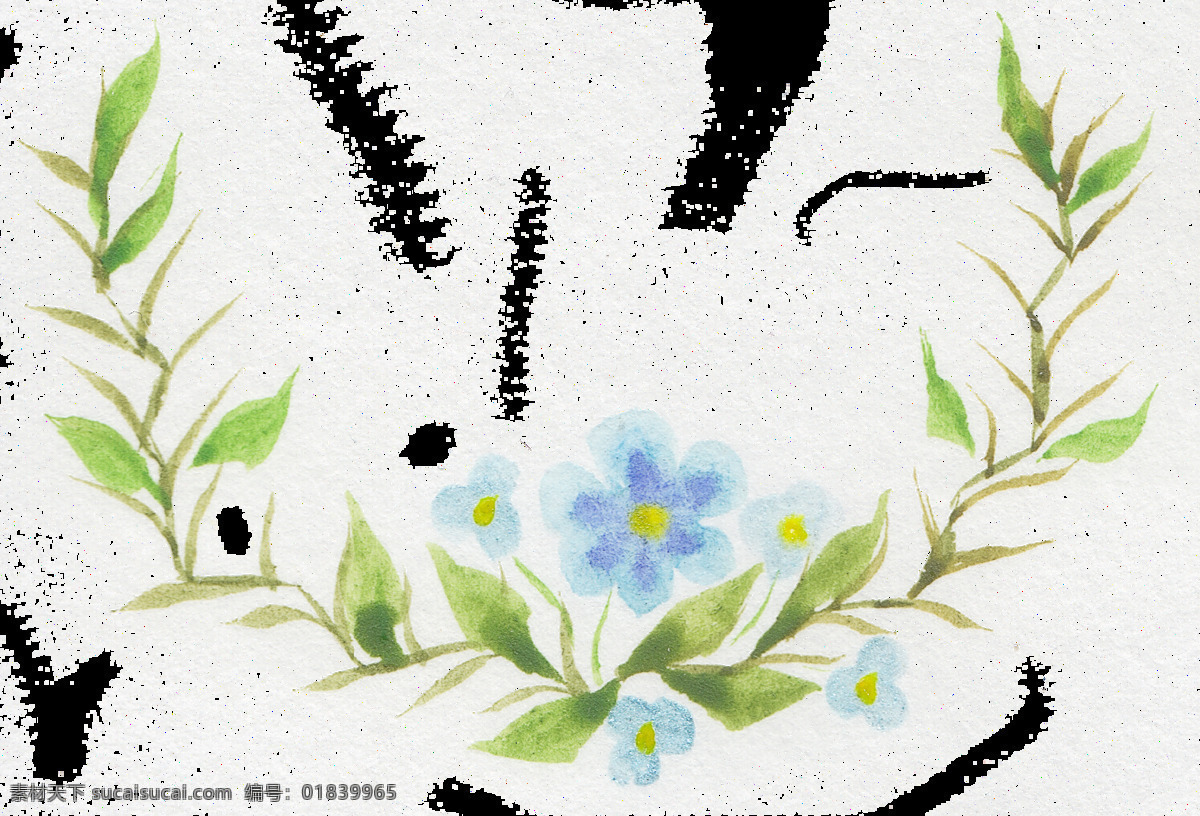 手绘 彩色 花卉 透明 合集 免 扣 插画 红色 花瓣 花朵 卡通 蓝色 绿色 绿叶 手账素材 淘宝