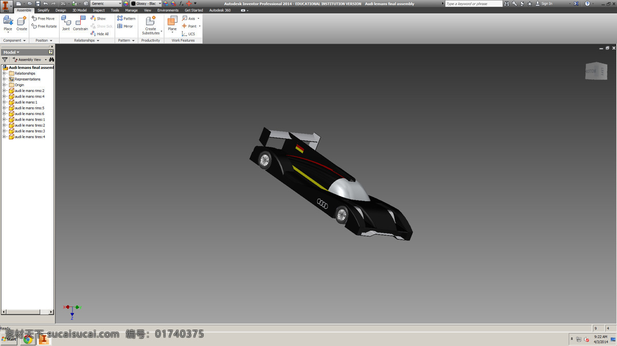 奥迪 r18 勒芒 赛车 乐 芒 发明家 3d模型素材 其他3d模型