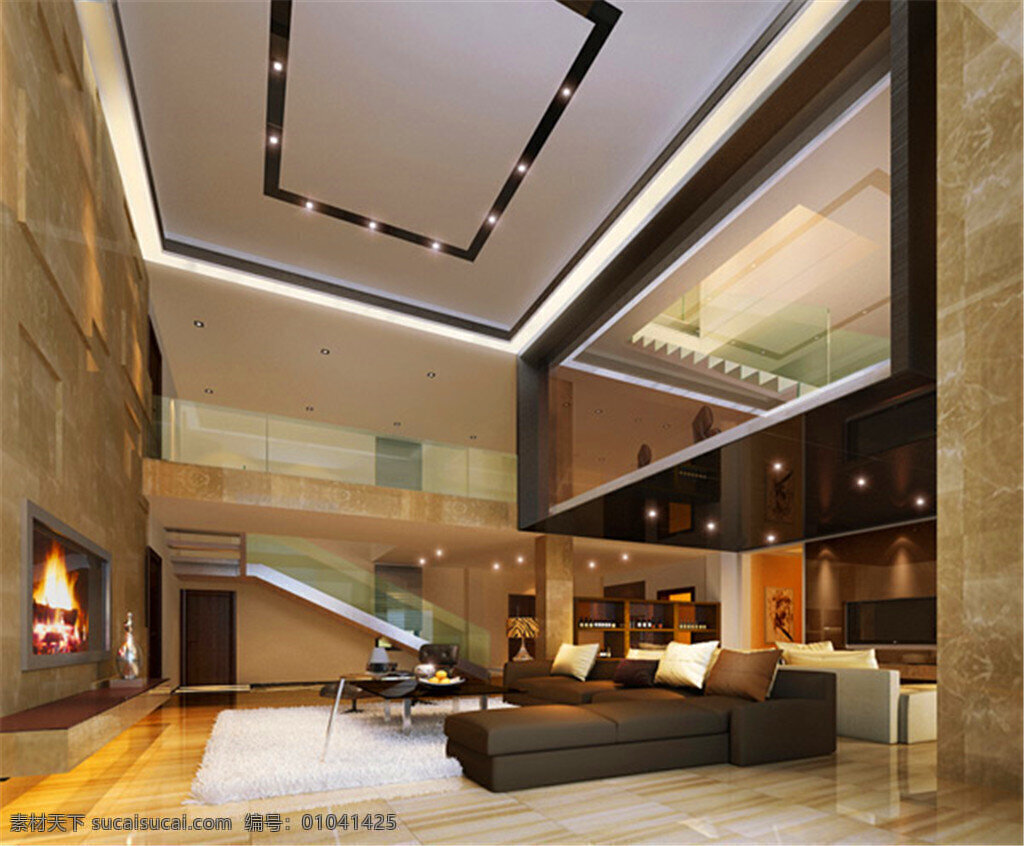 宽敞客厅模型 室内3d模型 客厅设计 室内设计 效果图