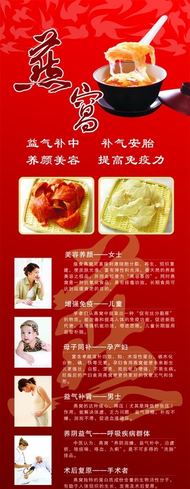 燕窝展架 燕窝字 燕窝图背景 方字 cdr原文件 矢量