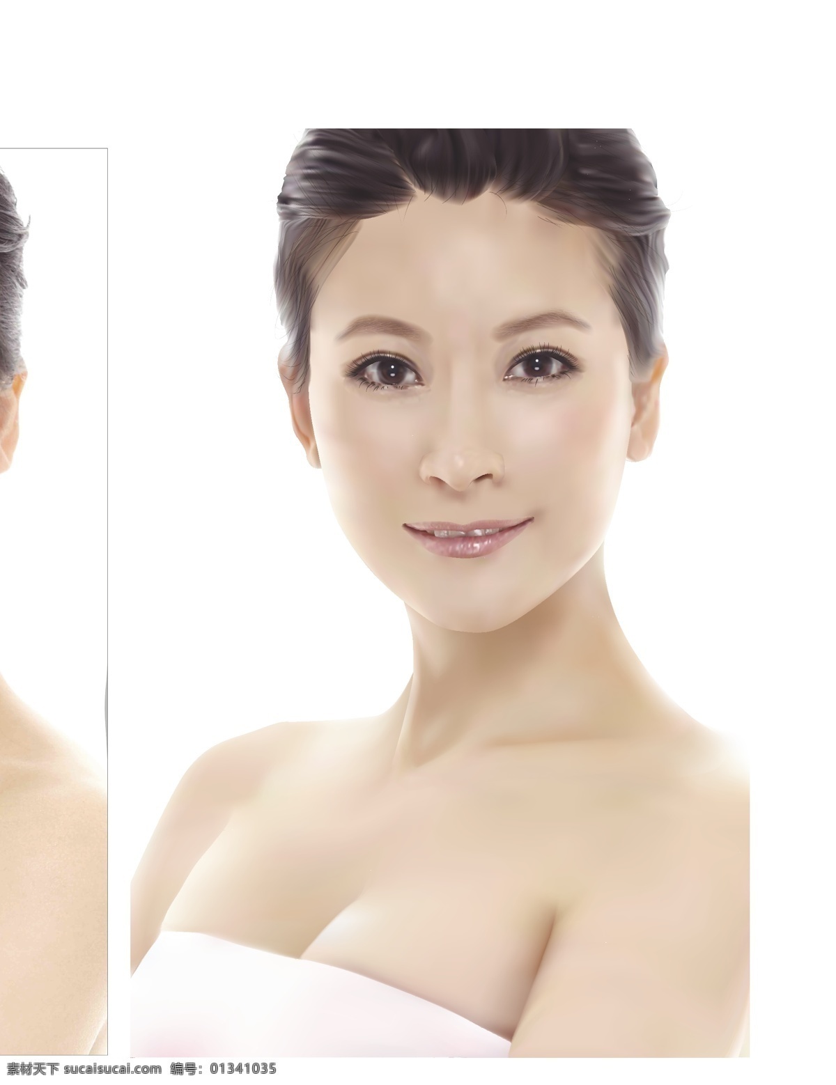 美女 矢量 肖像 现实 明星脸 矢量图 矢量人物