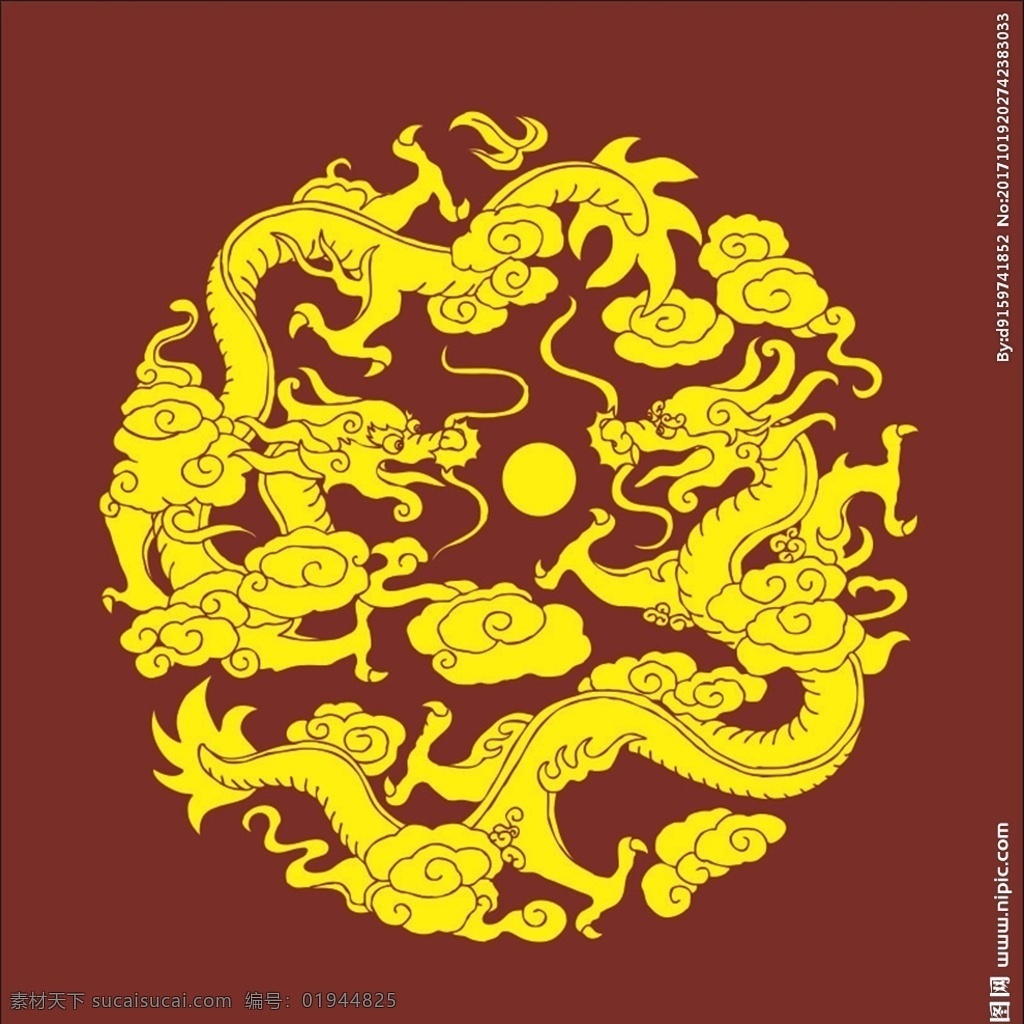 双龙戏珠 矢量龙 龙腾云 二龙戏珠 中国龙 底纹边框 背景底纹
