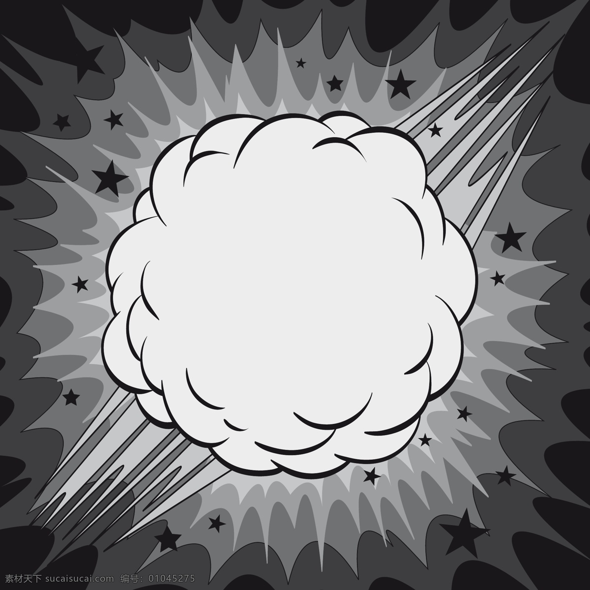 灰色 漫画式 爆炸 矢量 装饰 卡通 漫画 图 核爆炸 蘑菇云 原子弹爆炸 核武器 爆炸漫画 底纹背景 底纹边框 矢量素材