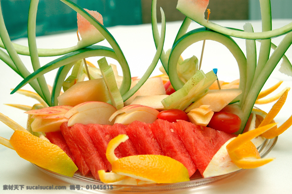 水果盘 水果 西瓜 餐饮美食 西餐美食 摄影图库
