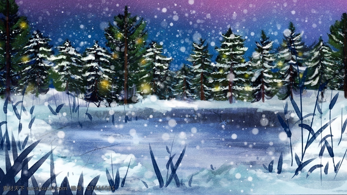 唯美 大雪 节气 树林 背景 夜空 广告背景 背景素材 大雪节气 树林背景 冬季背景 冬天背景 冬天到了 中国传统节气 节气背景 传统节气 24节气