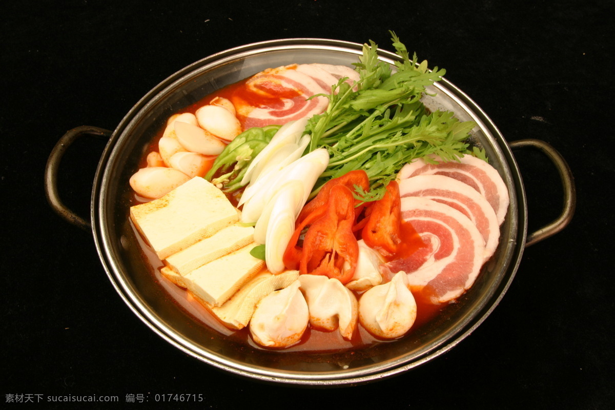 餐饮美食 传统美食 葱 豆腐 泡菜 青菜 五花肉 火锅 泡菜火锅 蒜 西餐美食 psd源文件