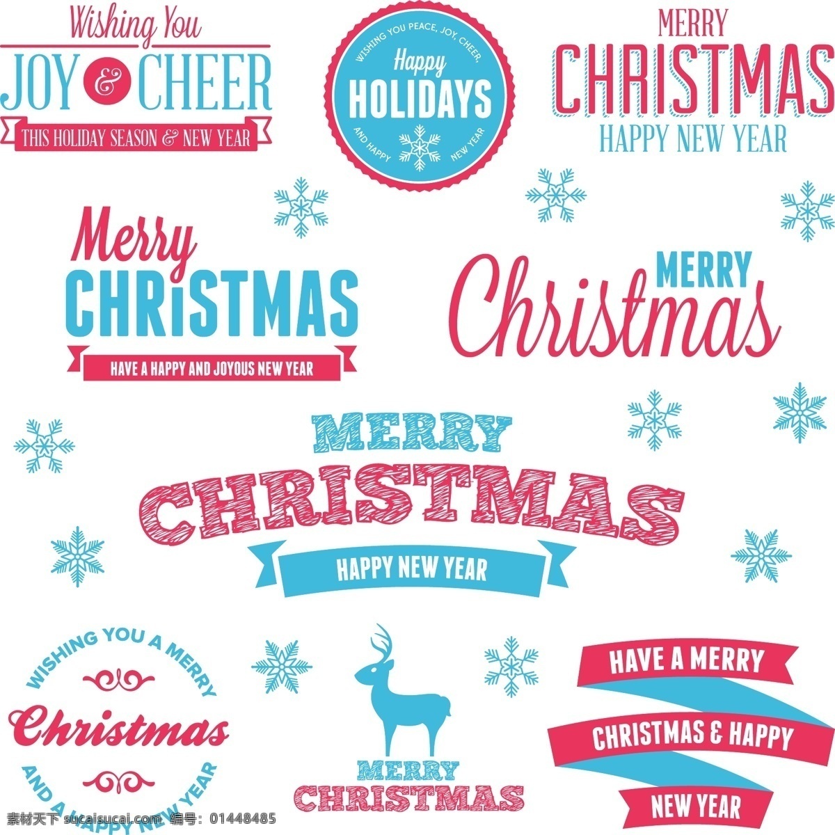 圣诞节 标贴 模板 christmas merry 边框 标签 剪影 麋鹿 设计稿 雪花 艺术字 节日大全 源文件 节日素材