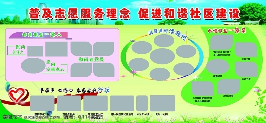 社区建设 社区照片 社区版面 版面素材 版面 展板 社区