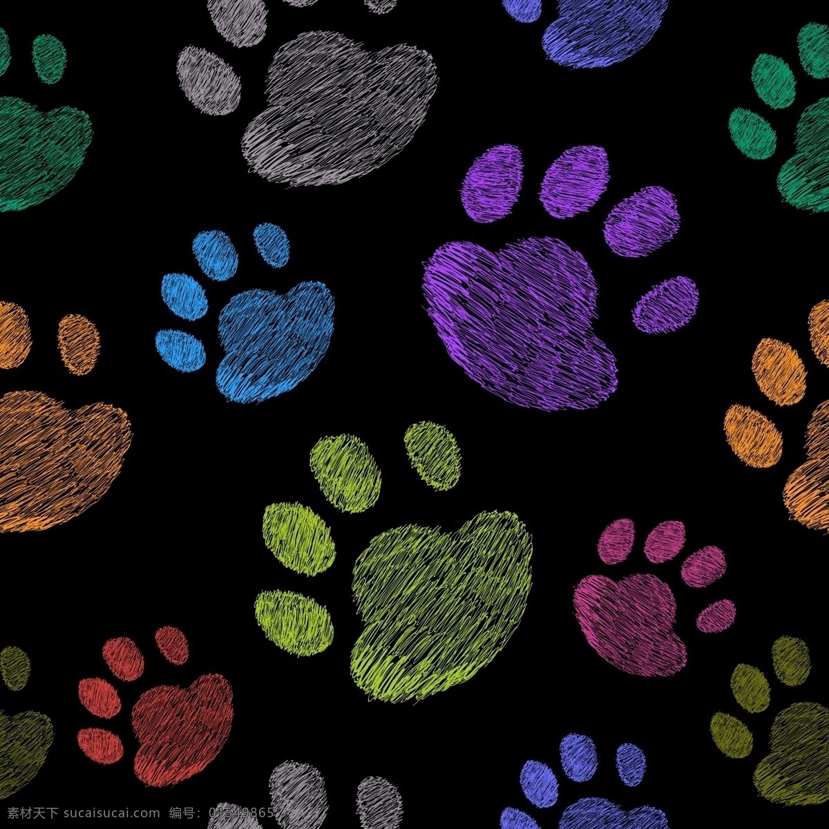可爱 手绘 爪子 背景 爪子背景 狗爪 可爱背景 矢量背景