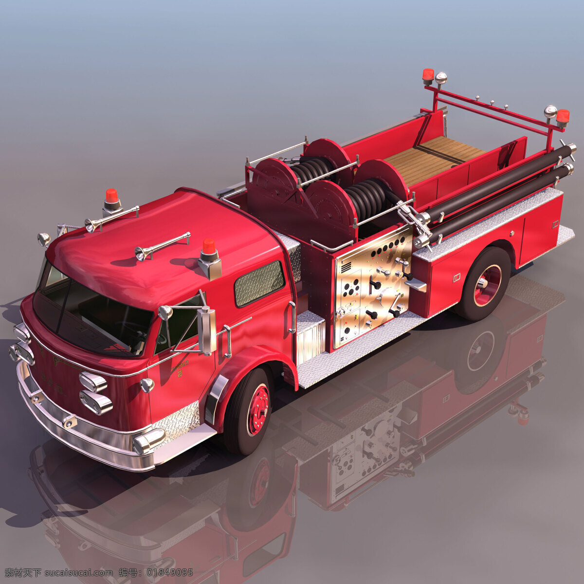 老式 车 模型 pumper 客车 老式车模型 机动车辆 3d模型素材 电器模型