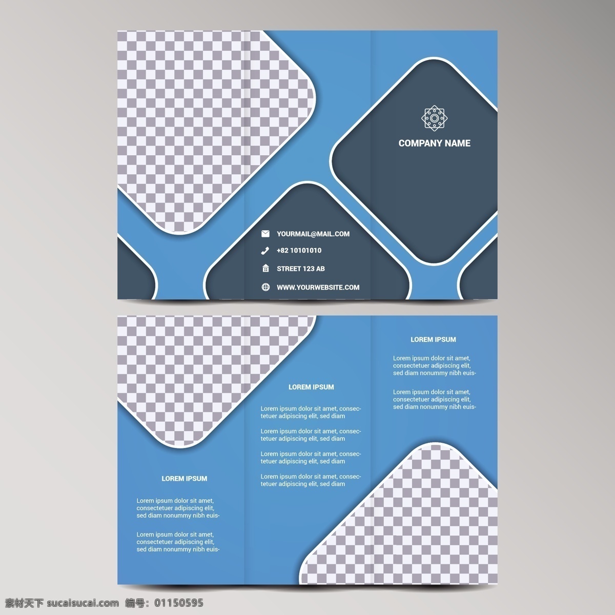 彩色 三 折页 小册子 传单 抽象 模板 蓝色 营销 颜色 推广 介绍 目录 传单模板 现代 色彩 指南 出版商 有色 出版