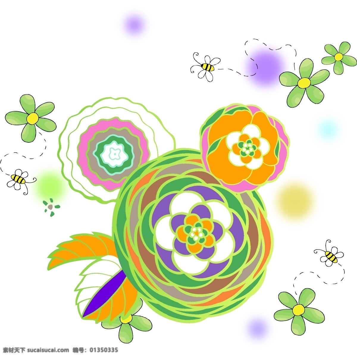 花 　 墨 点 拼接 抽象 花朵 花儿 花纹 精美 高档 矢量图 花纹花边