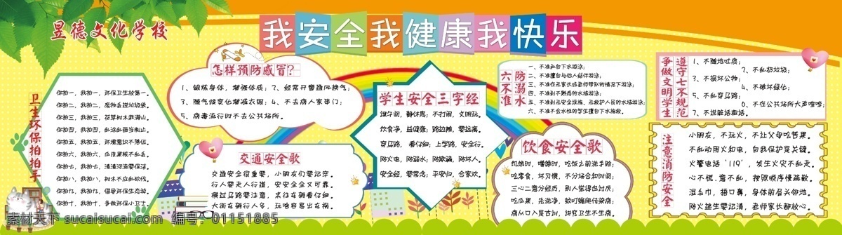 学校安全图版 学校 安全 展板 图版 健康