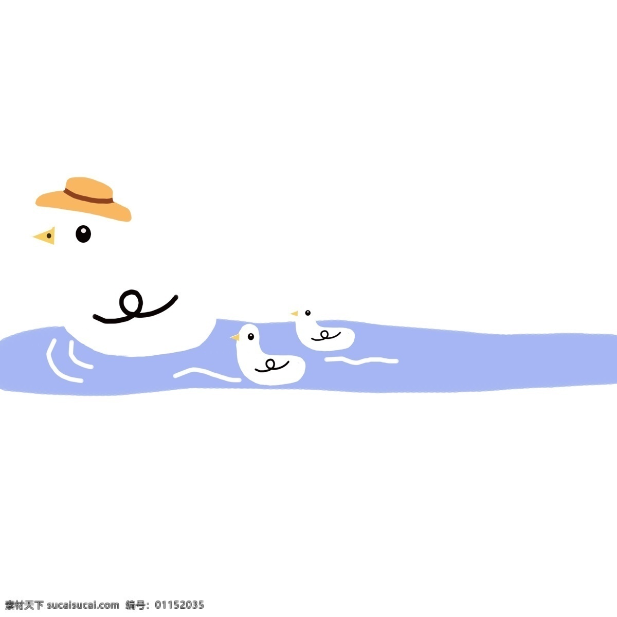 鸭子 游泳 分割线 白色的鸭子 卡通插画 分割线插画 简易分割线 直线分割线 游泳的鸭子