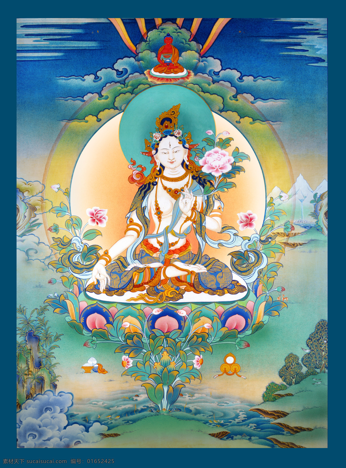 佛教 藏传 二十一度母 白度母 密宗 文化艺术 宗教信仰