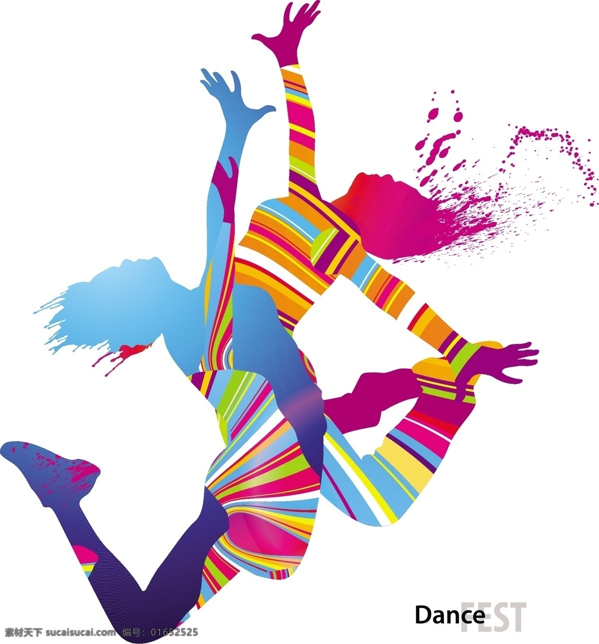 彩色 舞蹈 剪影 矢量 街舞 潮流 平面设计 水彩 人物剪影 活动 节日 运动 体育