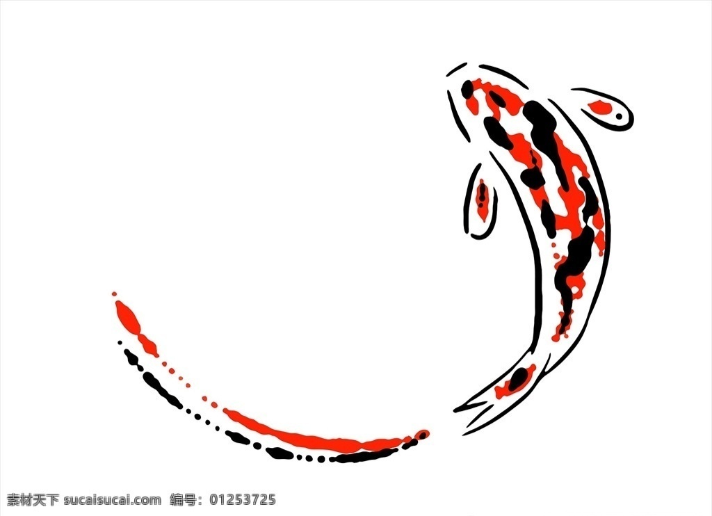池塘鱼 动物 鱼 红锦鲤 卡通设计