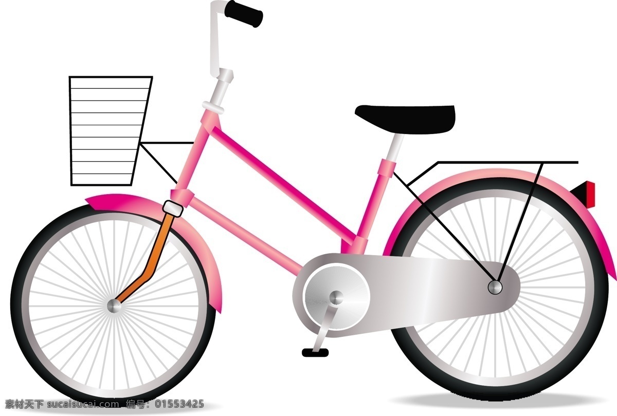 粉色 自行车 卡通 矢量 源文件