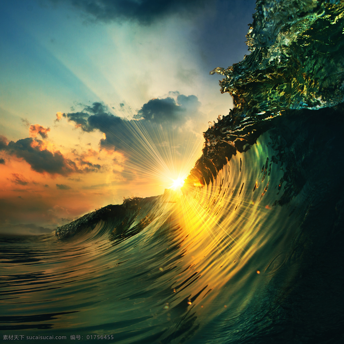 海浪高清图片 唯美 海浪 高清 巨大的浪花 光线 阳光 晚霞 夕阳 黑色