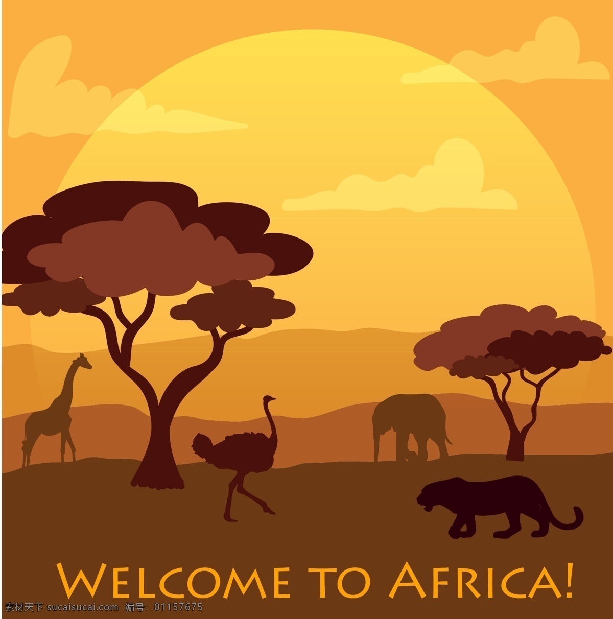 非洲 森林 动物 插画 非洲插画 手绘插画 矢量插画 矢量素材 民族风 复古插画 非洲风采 非洲森林 动物插画