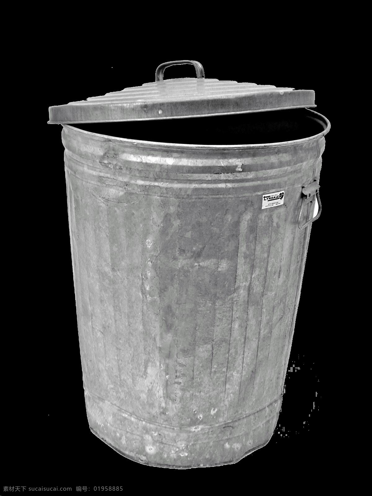白色 铁皮 垃圾桶 元素 png元素 免抠元素 收纳桶 铁桶 透明素材