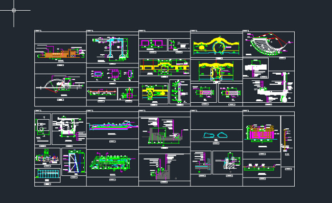 景墙施工详图 园林景墙 施工 景墙cad dwg 黑色