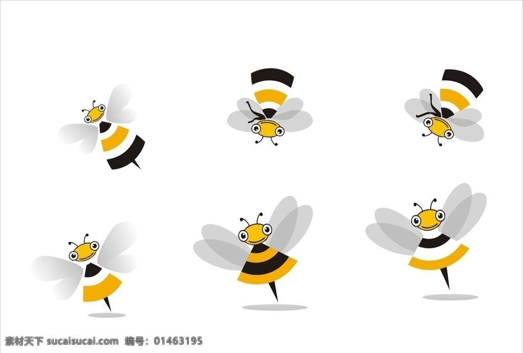 蜜蜂 wifi logo 标志 卡通 可爱蜜蜂 标志图标 其他图标