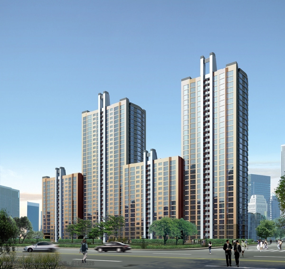 浦东东苑 效果图 立面图 立面 楼房 住宅 楼盘 小区 花园 建筑效果图 地产项目 房地产项目 地产效果 高层建筑 景观效果图 城市效果图 地产效果图 建筑设计 环境设计 天空 白云 草地 psd分层 后期制作 效果图psd