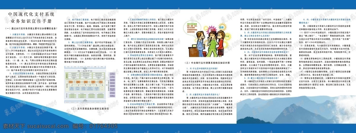 中国 现代 支付 系统 业务 知识 宣传 手 六折页 手册 印刷 现代支付 画册设计