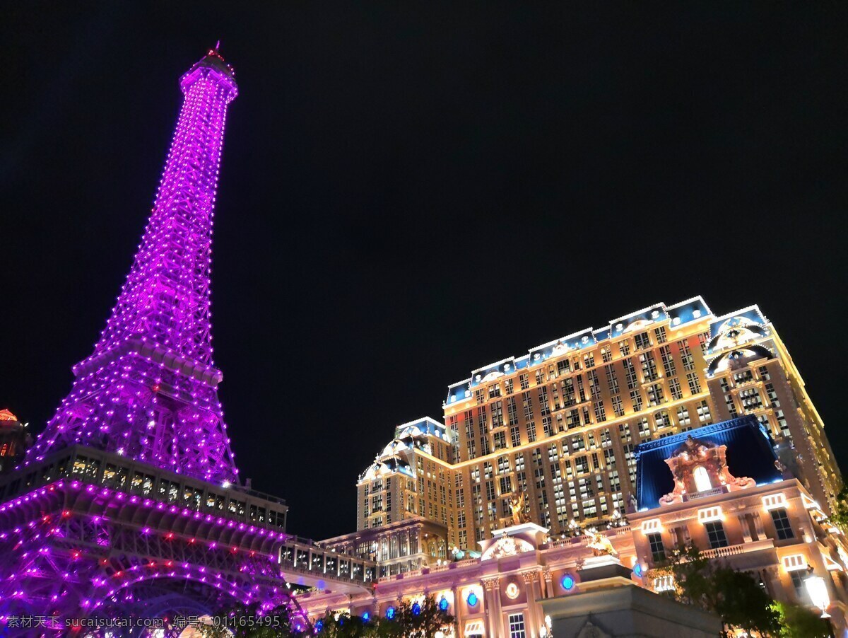 澳门 巴黎人 夜景 澳门巴黎人 巴黎铁塔 风景 旅游 建筑 旅游摄影