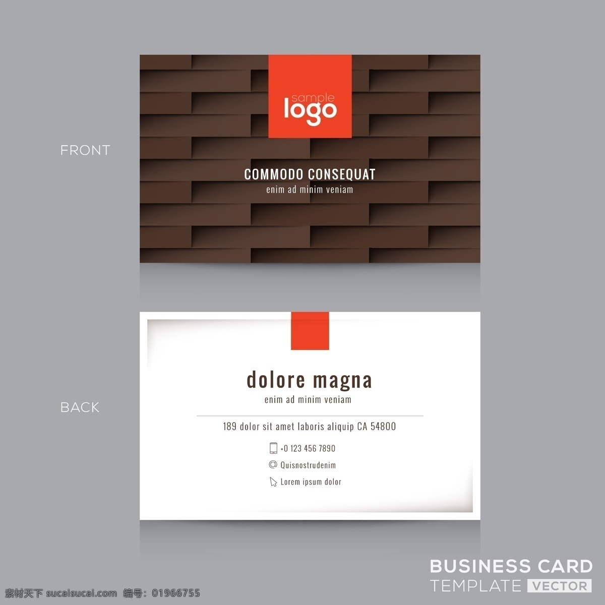 现代棕色名片 商标 名片 商业 抽象 卡片 模板 布局 展示 墙壁 文具 公司 品牌 现代 信息 砖 身份