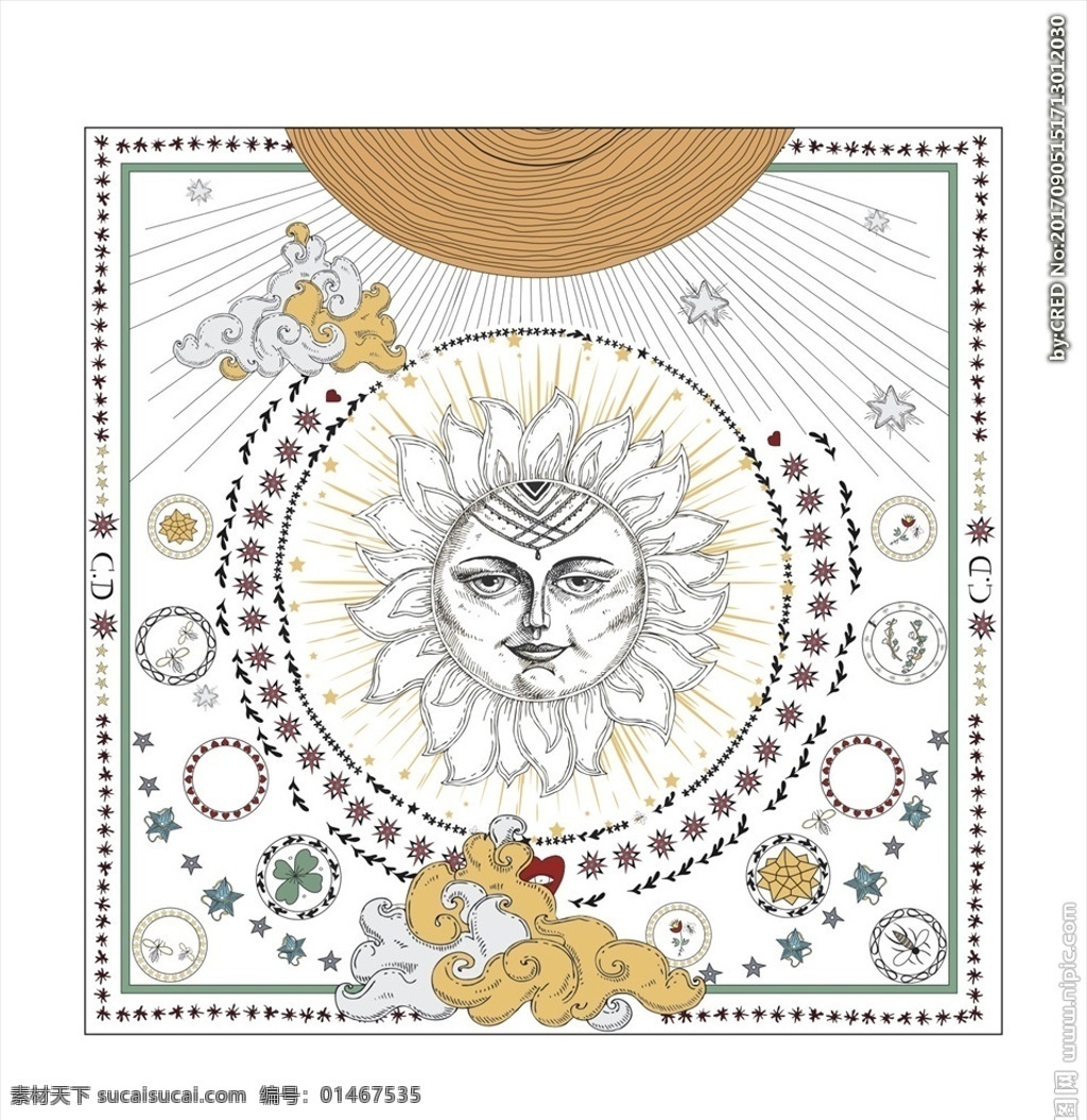太阳神 图腾 矢量图 服装设计 男装设计 女装设计 民族花纹花边 箱包印花 男装印花 女装印花 童装印花 潮流服装印花 潮牌设计 面料印花 布料印花 贴纸图案 古老图腾 太阳图腾 手绘人物 手绘人像 星座塔罗 塔罗牌图案 星星 塔罗牌 星空 云朵 云彩 花纹边框 方框 昆虫图腾 共享素材2