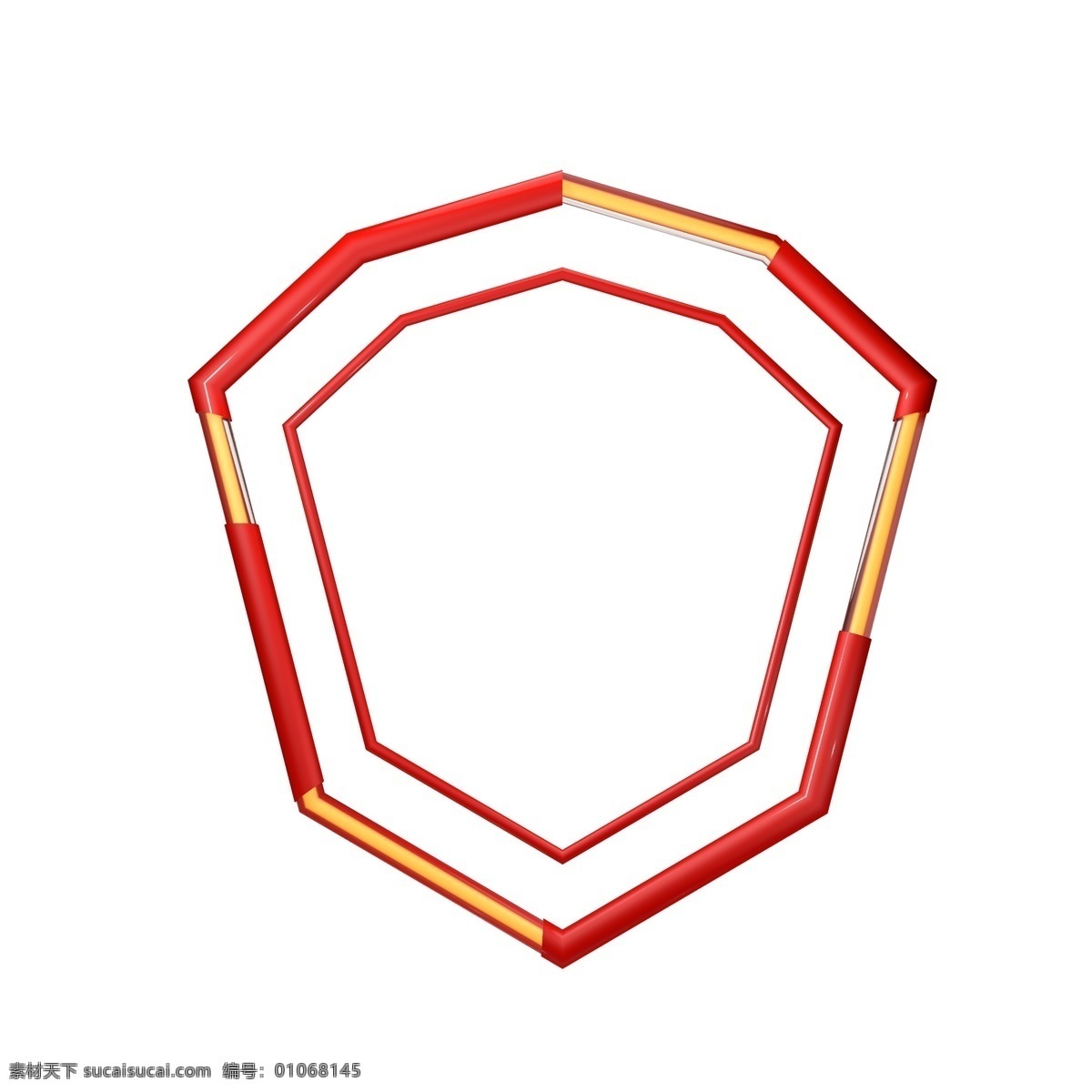 创意 徽章 边框 装饰 徽章边框 电商 中国风 创意徽章 创意边框 c4d立体 红色立体装饰 金色 立体装饰
