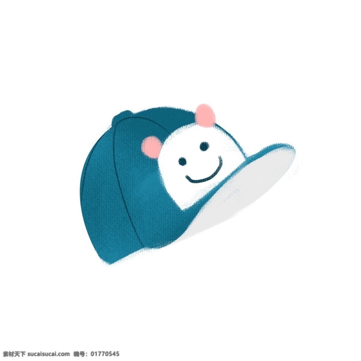 儿童 可爱 卡通 蓝色 笑脸 帽子 元素 儿童帽 可爱帽子 宝宝帽子 婴儿帽
