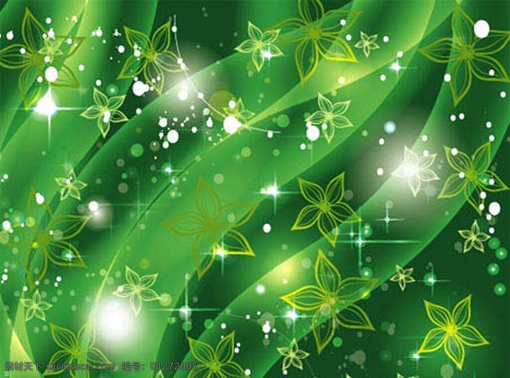 绿色闪光的花 绿色 闪光的花 波浪状 黄边花瓣