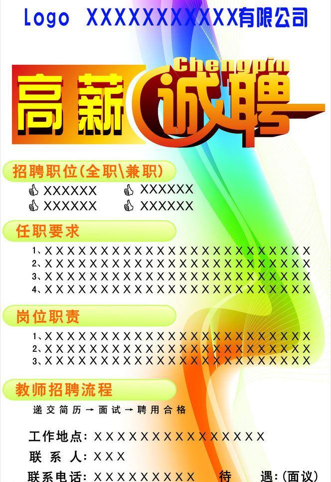 高薪诚聘 艺术字设计 展板模板 招聘简章 招聘简章模板 招聘模板 招聘 简章 模板 矢量 模板下载 版式 其他展板设计