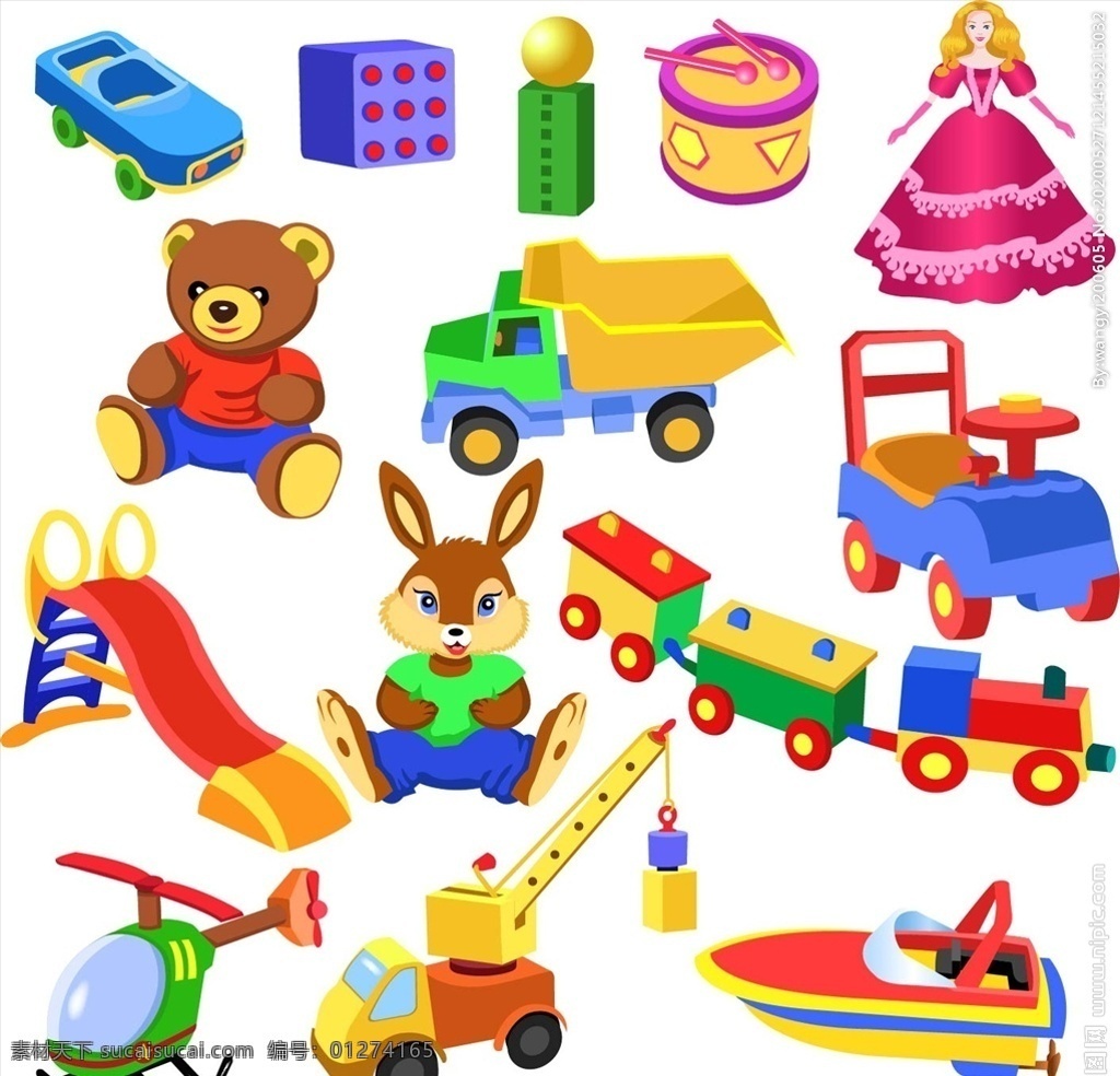 矢量 儿童玩具 小孩子 婴儿 幼儿 插画 儿童 卡通 玩具 元素 图标 毛绒玩具 芭比娃娃 汽车 飞机 小火车 玩具素材